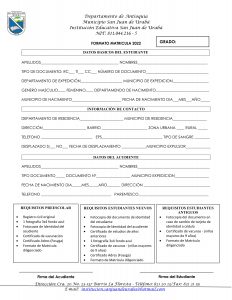 Formato de Matricula